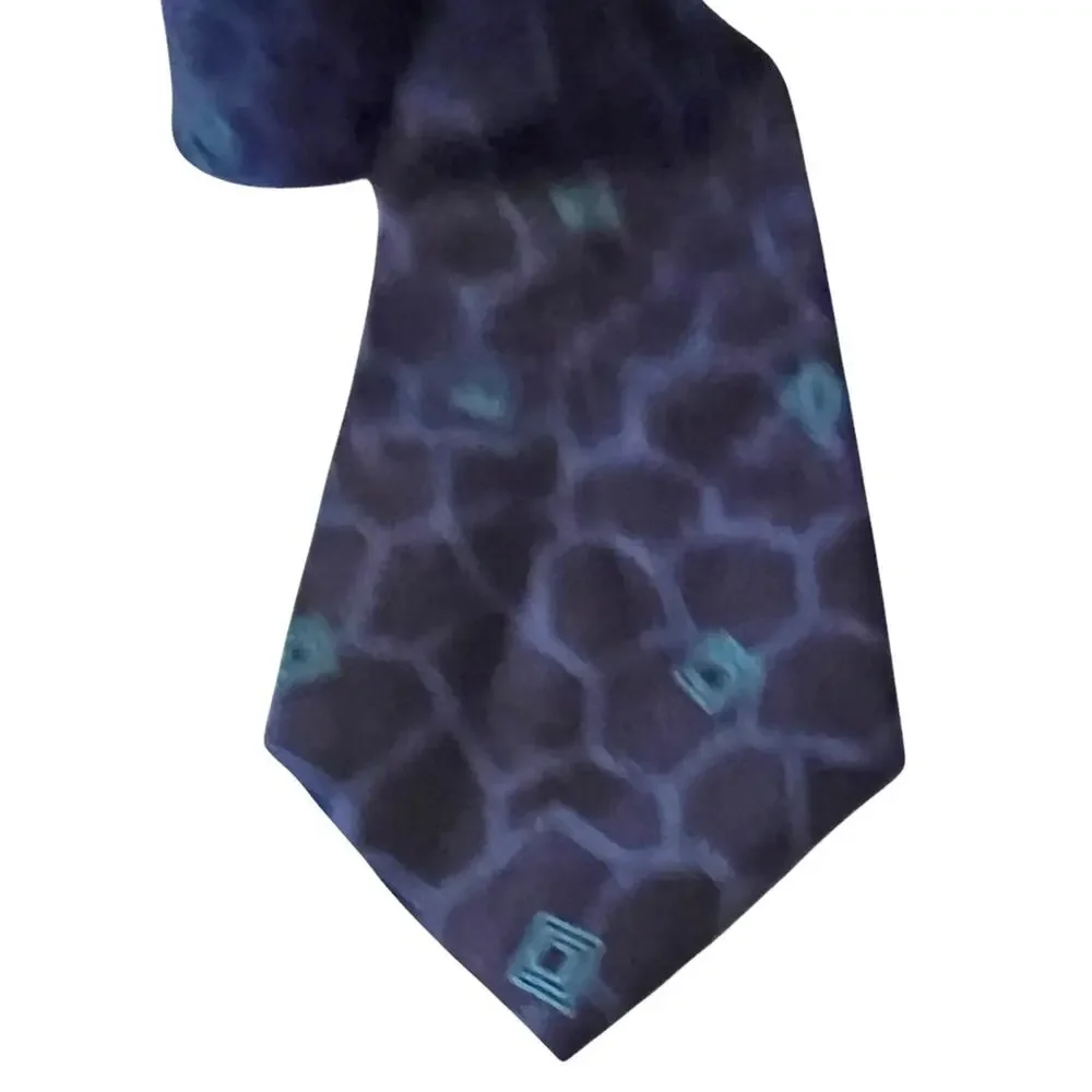 VINTAGE ITALIAN SILK TIE  Imported Blue FAST SHIPPING 1707-13
